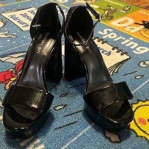 Sexy black heels with ankle straps